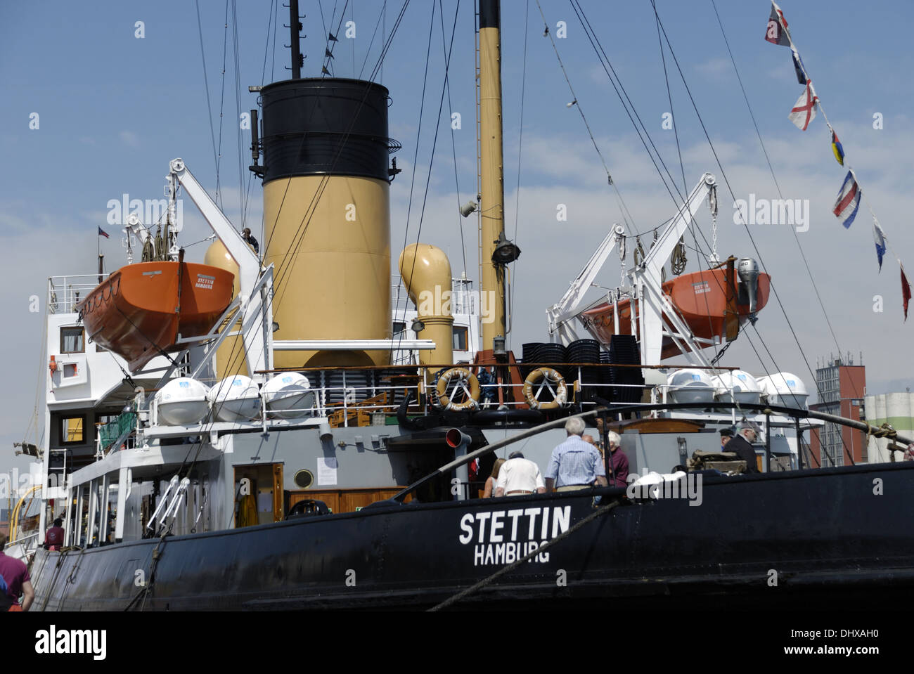 Steam Icebreaker Stettin in Flensburg Stock Photo