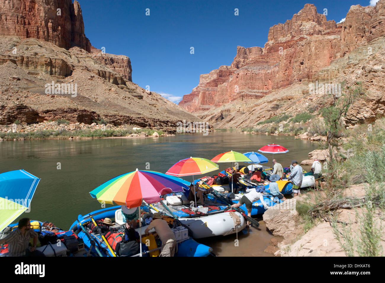 Puled over for lunch inside the Grand Canyon, Arizona, USA Stock Photo