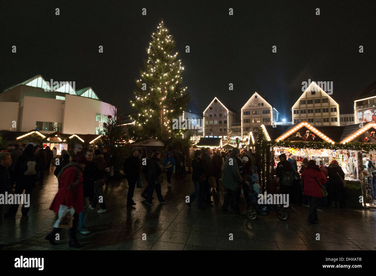 Traditional German Christmas Market on the Münsterplatz square Ulm