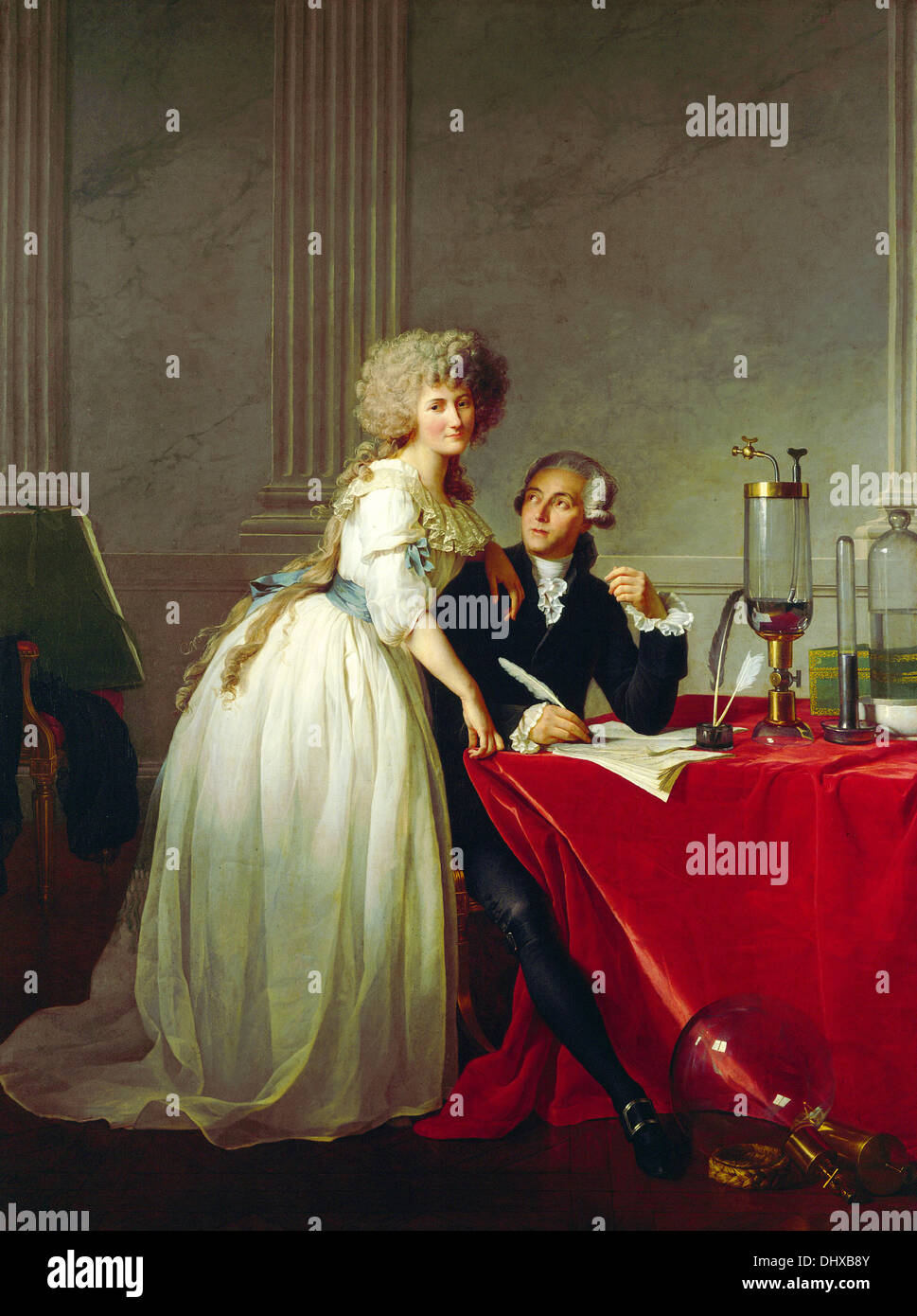 Antoine–Laurent Lavoisier and His Wife (Marie–Anne–Pierrette Paulze) - by Jacques–Louis David, 1788 Stock Photo