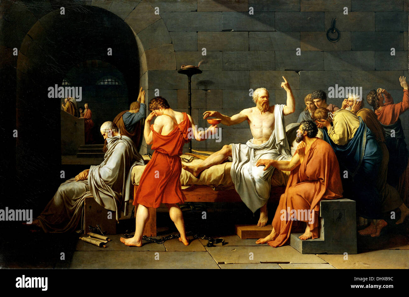The Death of Socrates - by Jacques Louis David, 1787 Stock Photo
