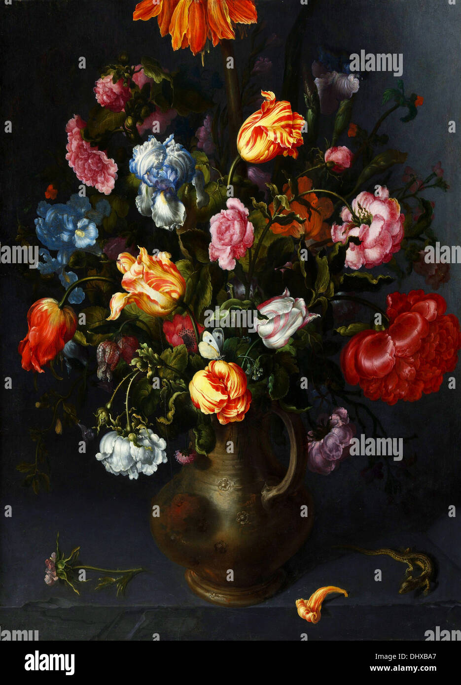 A Vase with Flowers - by Jacob Vosmaer, 1613 Stock Photo