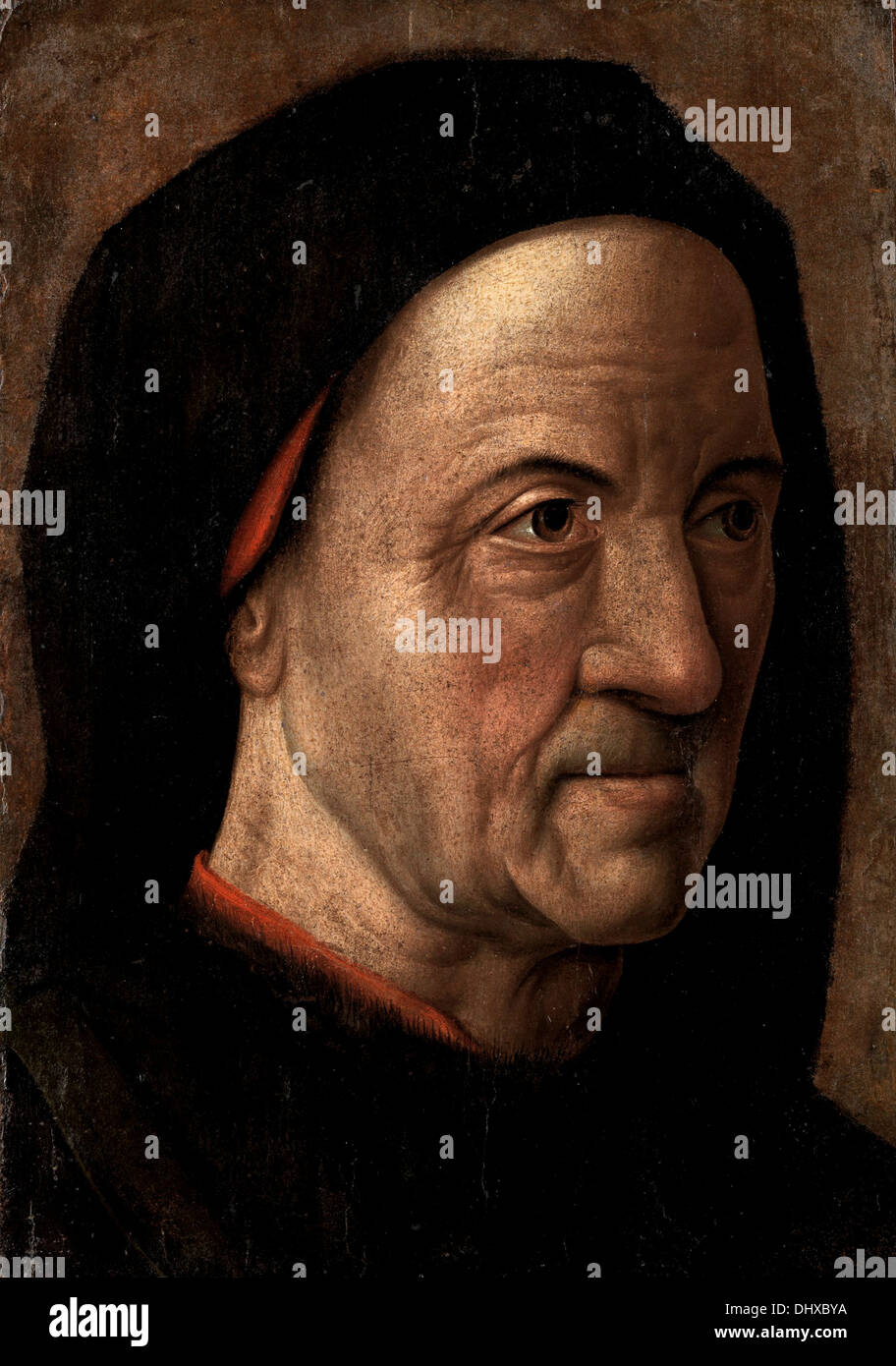 Portrait of a Man - by Hugo van der Goes, 1400's Stock Photo