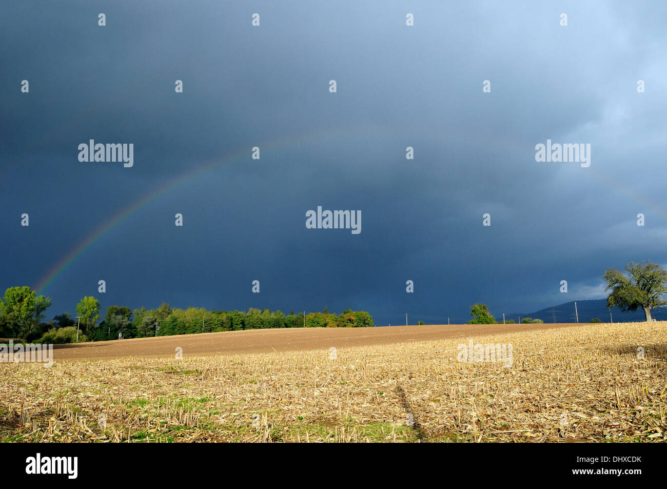 Rainbow in the storm Stock Photo