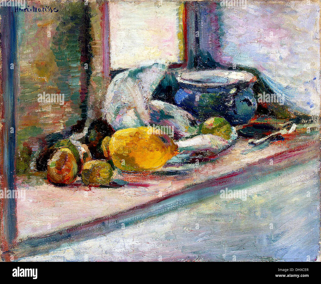 Blue Pot and Lemon - by Henri Matisse, 1897 Stock Photo
