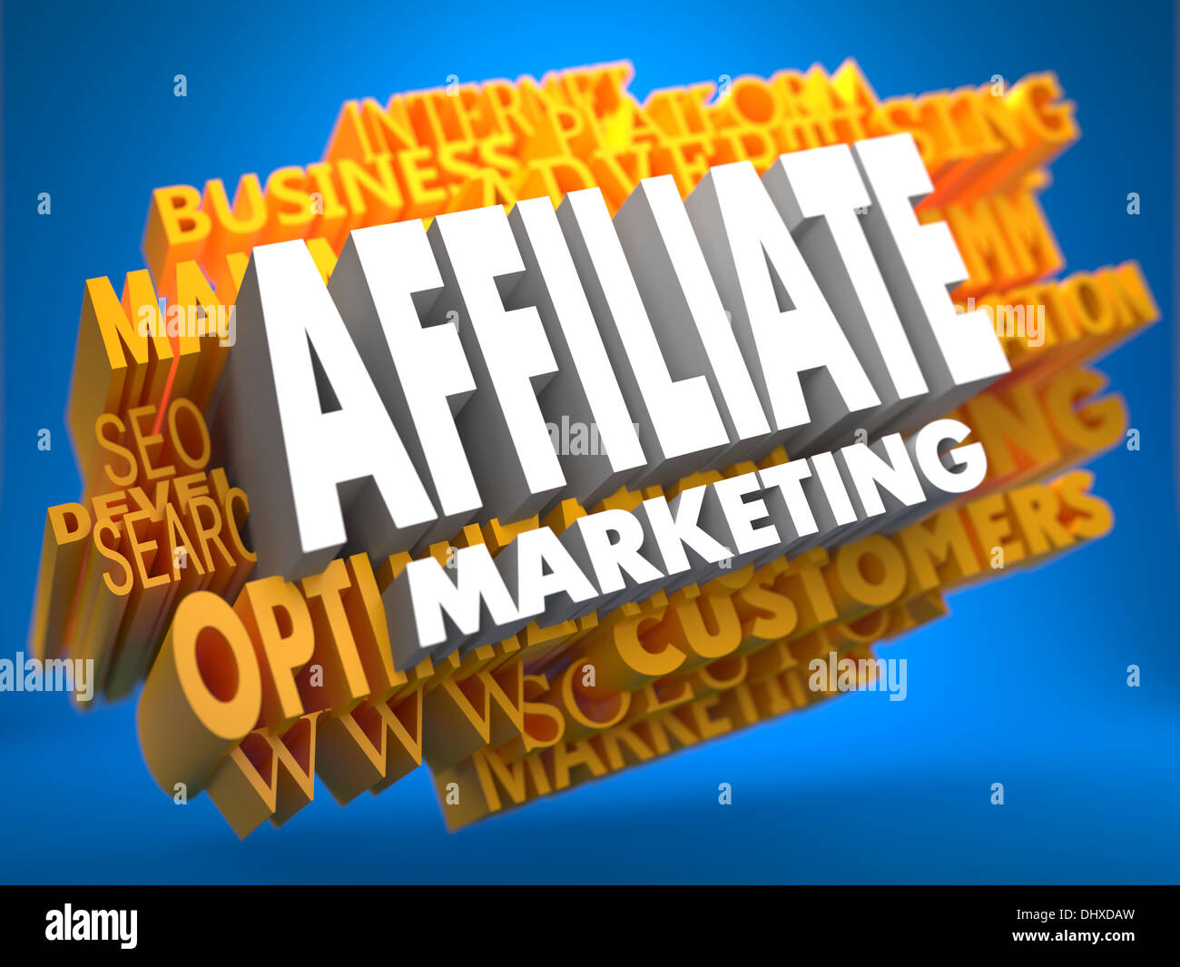 Affiliate Marketing. Wordcloud Concept. Stock Photo