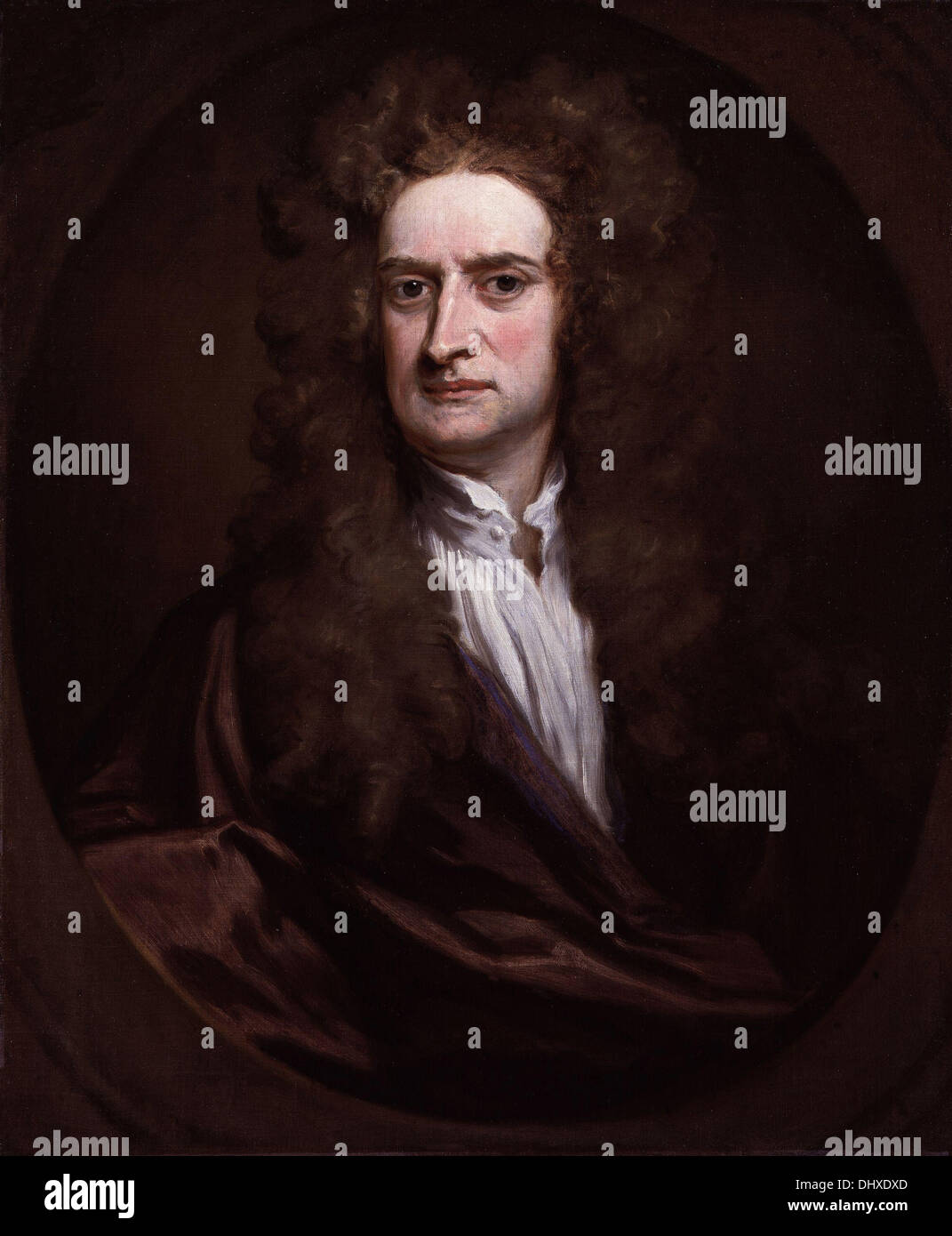 Isaac Newton - by Godfrey Kneller, 1702 Stock Photo