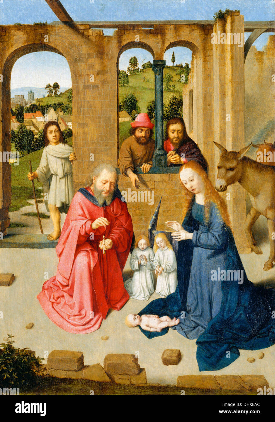 The Nativity - by Gerard David, 1480's Stock Photo