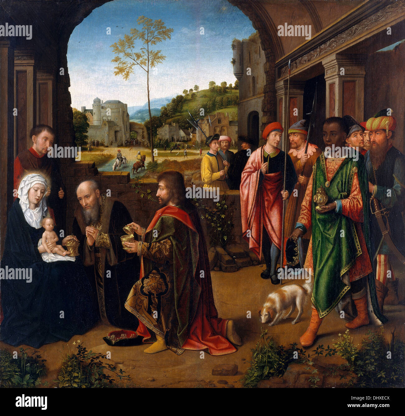 The Adoration of the Magi - by Gerard David, 1520 Stock Photo