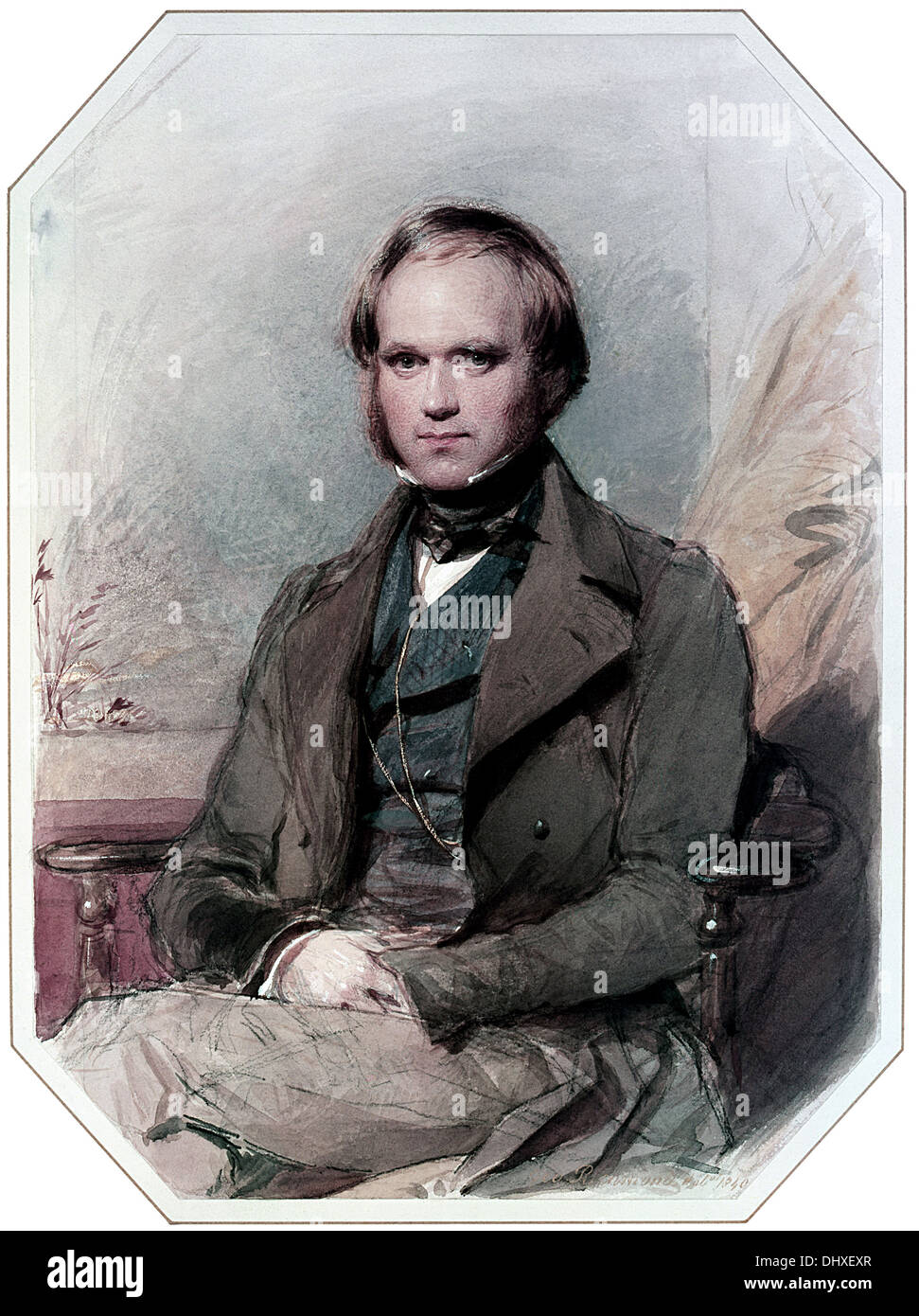 Charles Darwin - by G. Richmond Stock Photo