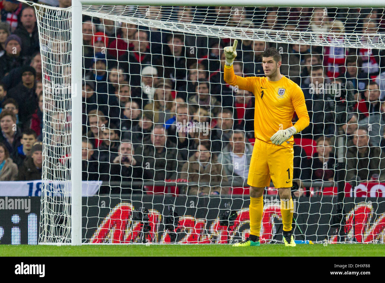 London, UK. 15th Nov, 2013. England's goalkeeper Fraser FORSTER during the International Friendly fixture between England and Chile from Wembley Stadium. Credit:  Action Plus Sports/Alamy Live News Stock Photo