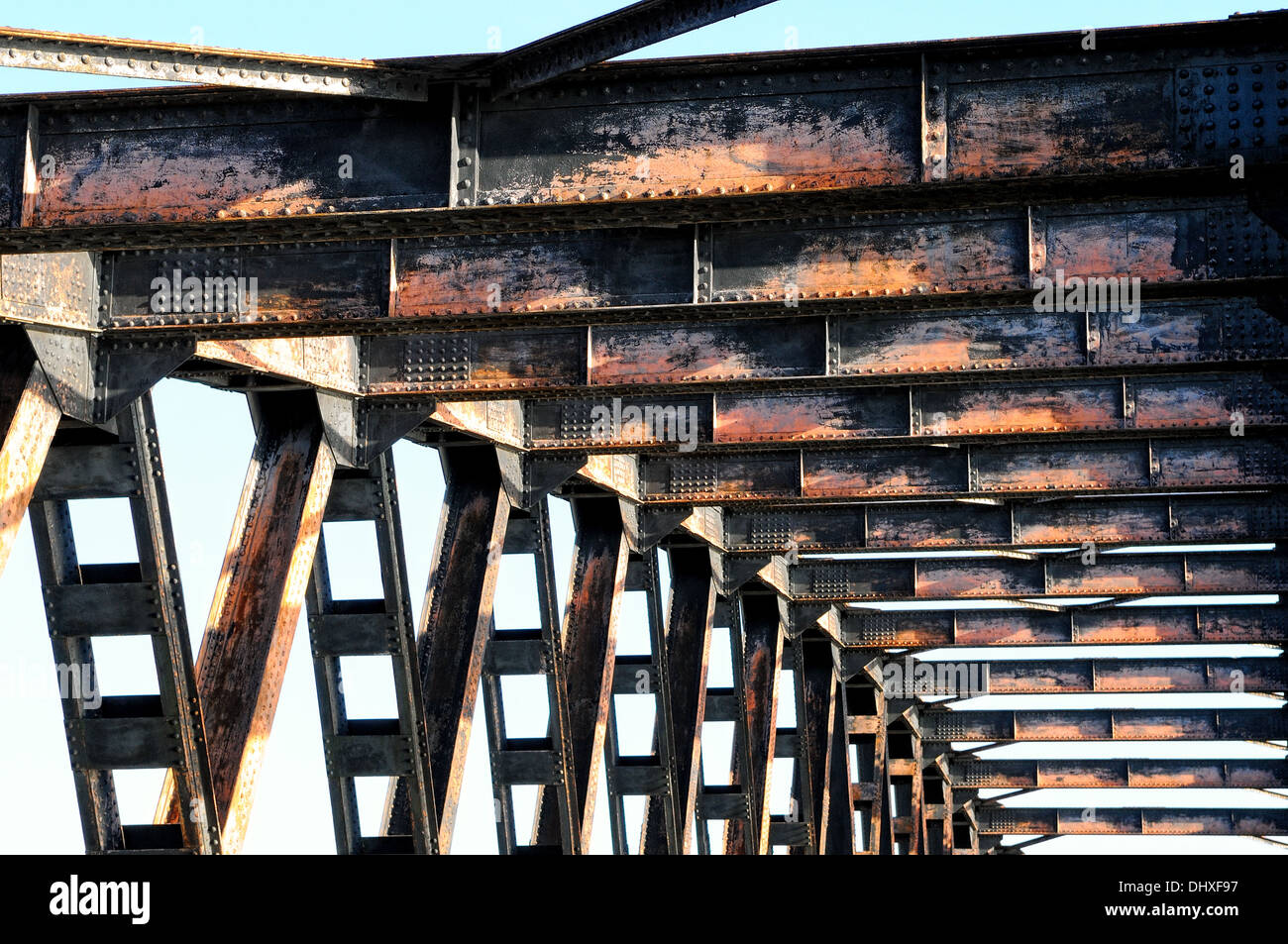 old iron arch bridge Stock Photo Alamy