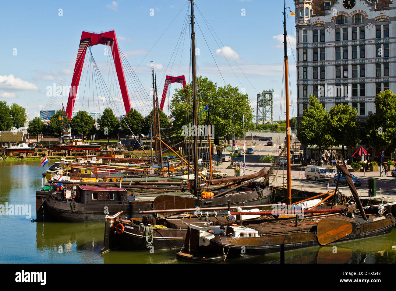 Rotterdam, Bridge Willemsbrug Stock Photo