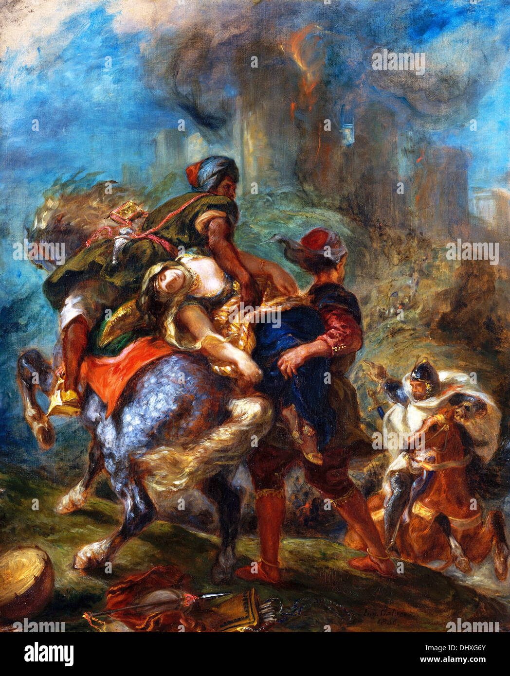 The Abduction of Rebecca - by Eugène Delacroix, 1846 Stock Photo