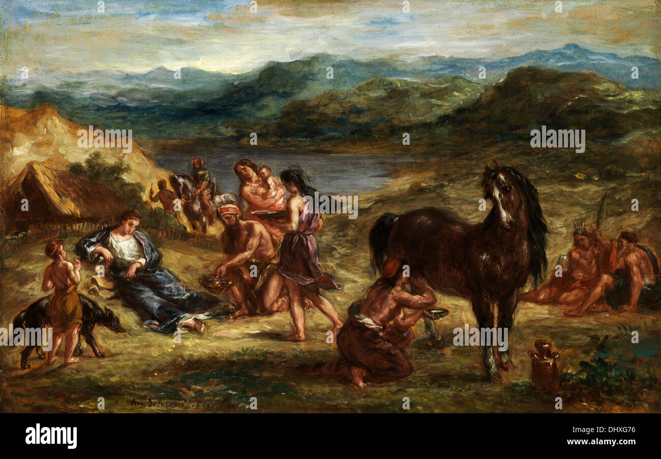 Ovid among the Scythians - by Eugène Delacroix, 1862 Stock Photo