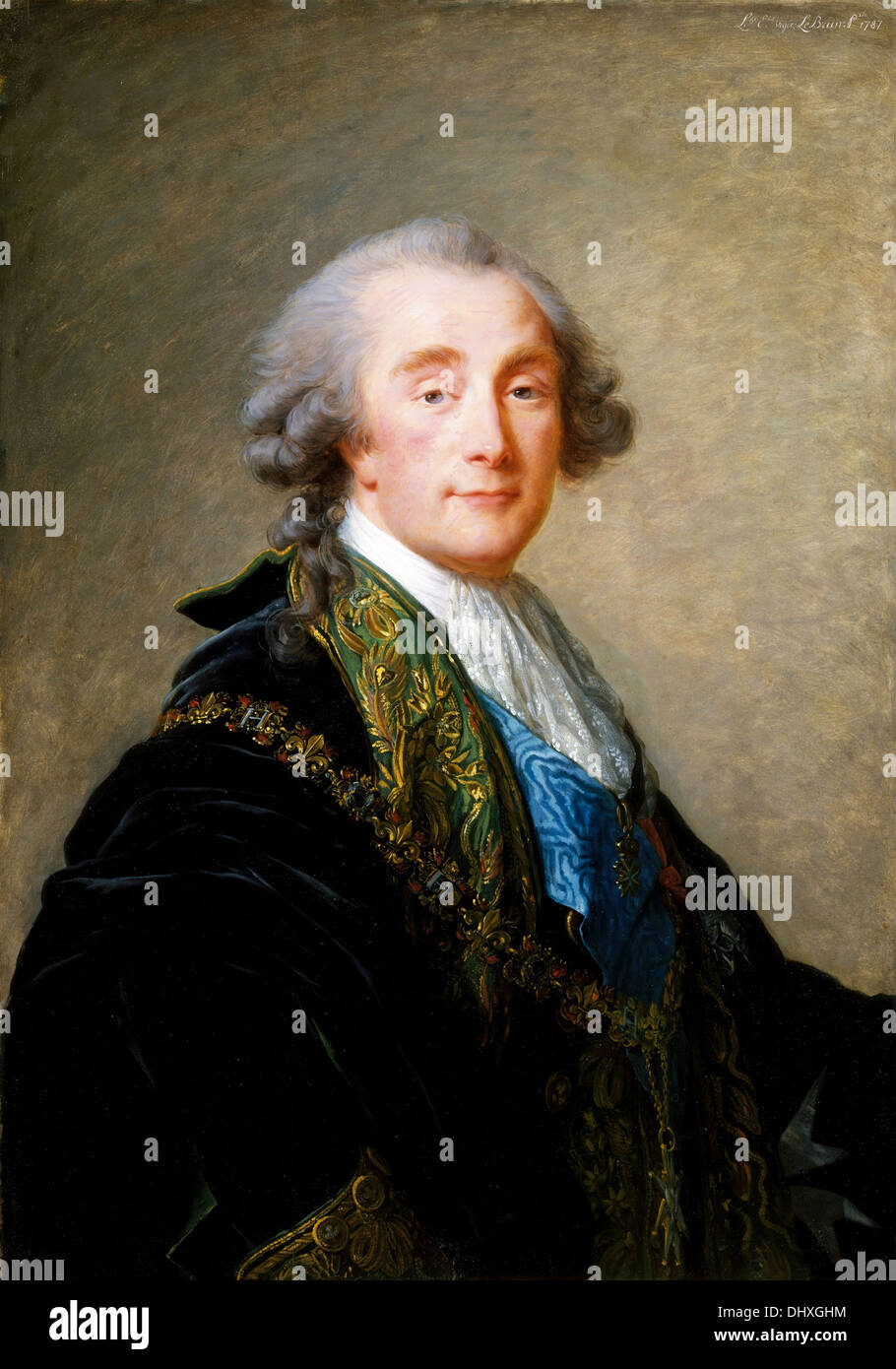 Alexandre Charles Emmanuel de Crussol-Florensac - by Élisabeth Louise Vigée Le Brun, 1787 Stock Photo