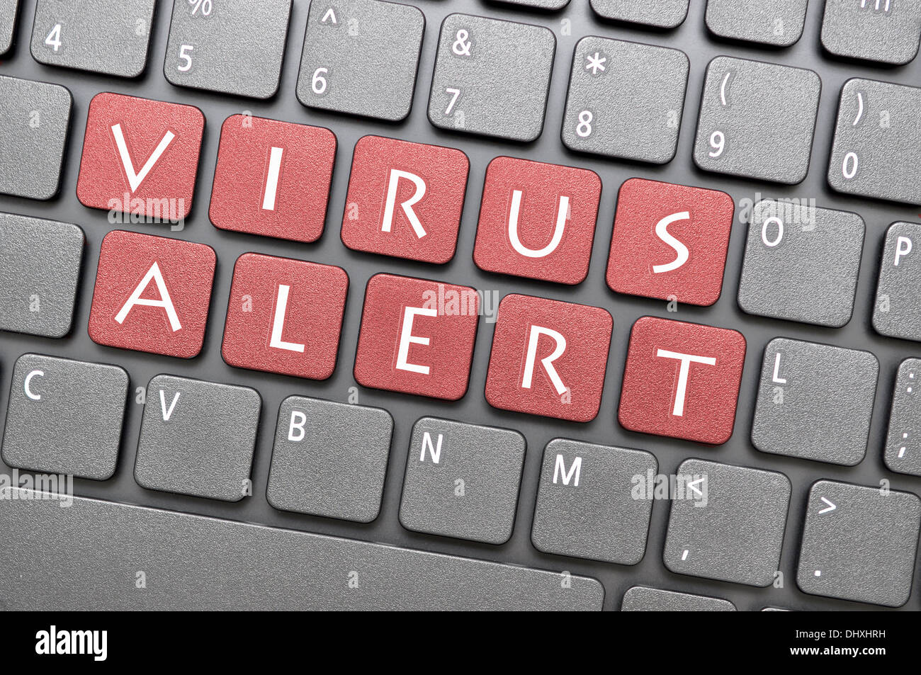 Virus alert key on keyboard Stock Photo