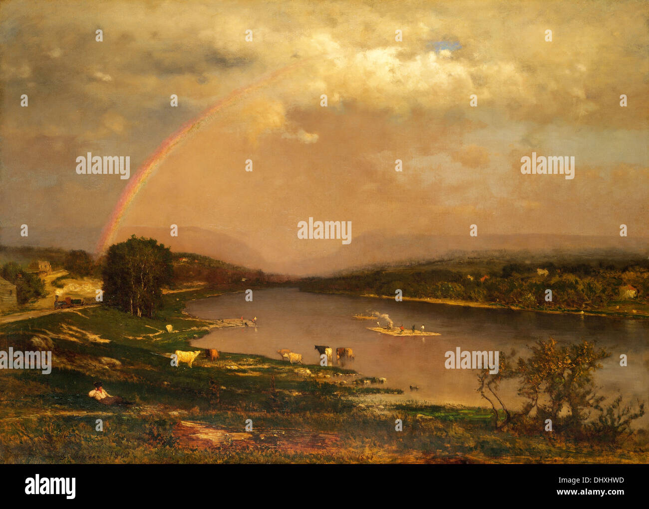Delaware Water Gap - by George Inness, 1861, Hudson River School Stock ...