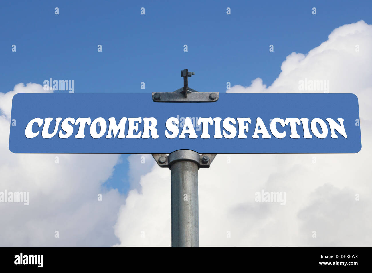 Customer satisfaction road sign Stock Photo