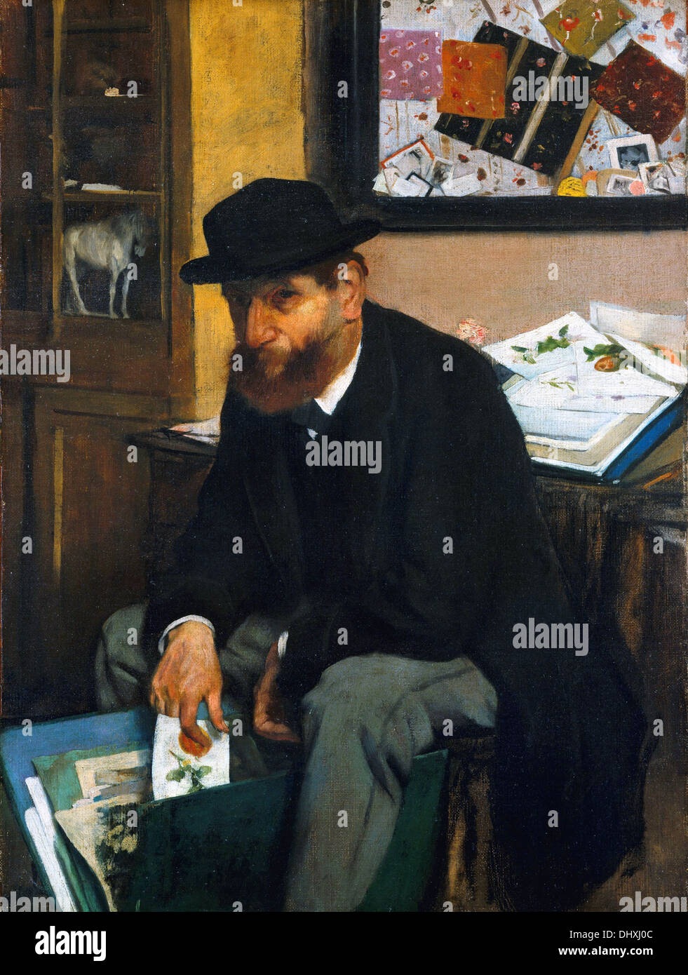 The Collector of Prints - by Edgar Degas, 1866 Stock Photo