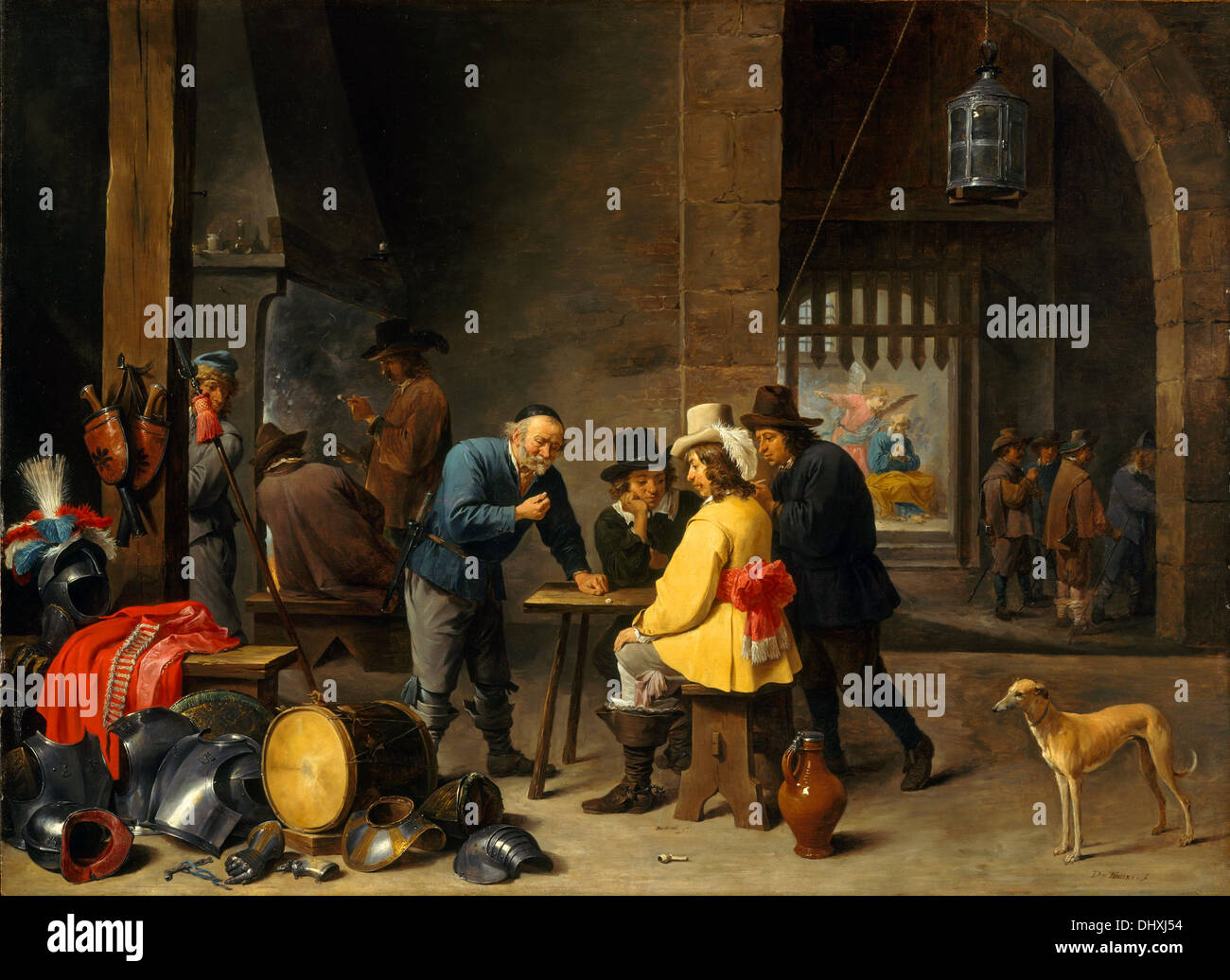 Guardroom with the Deliverance of Saint Peter - by David Teniers, 1647 Stock Photo