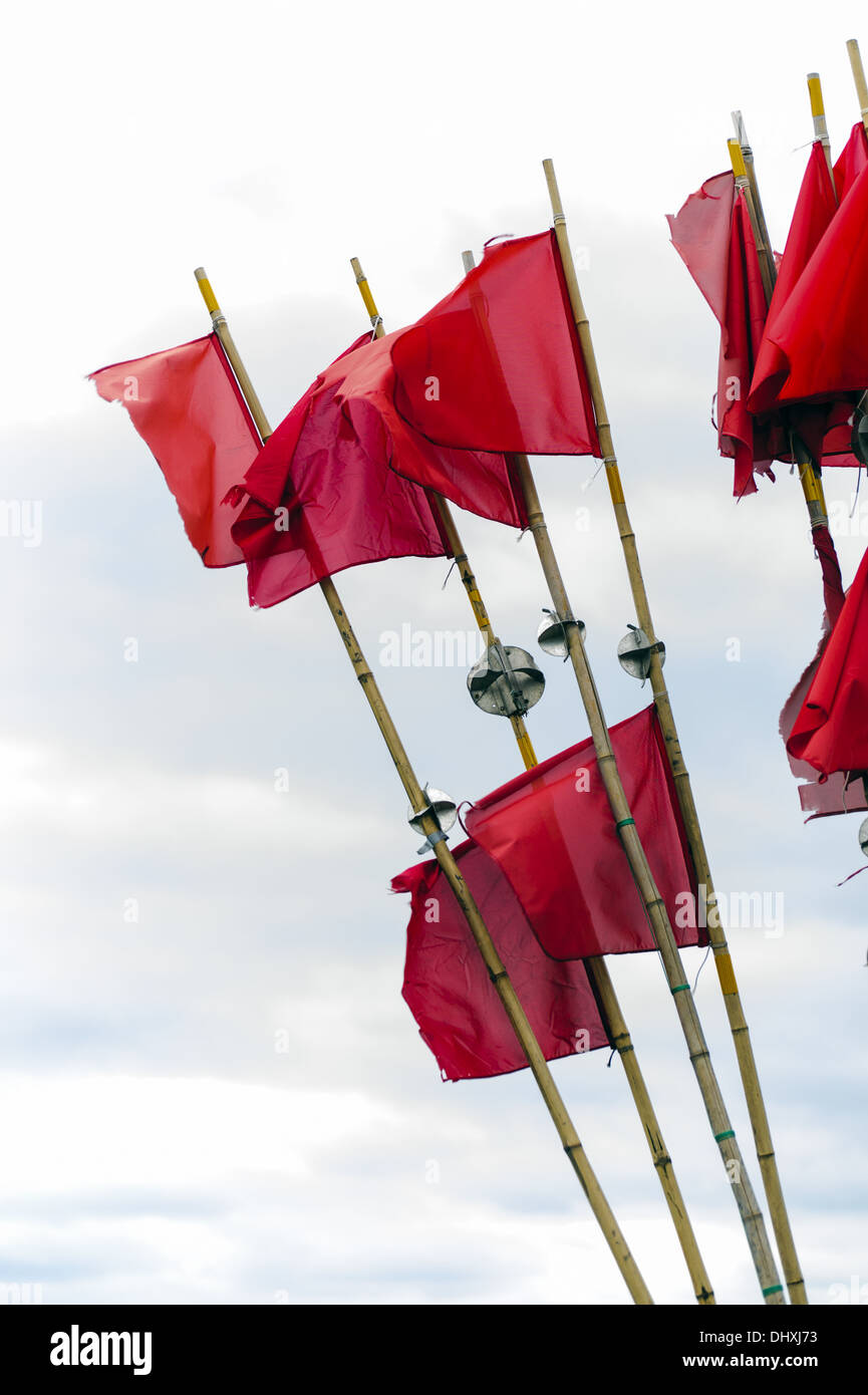 red flags Stock Photo