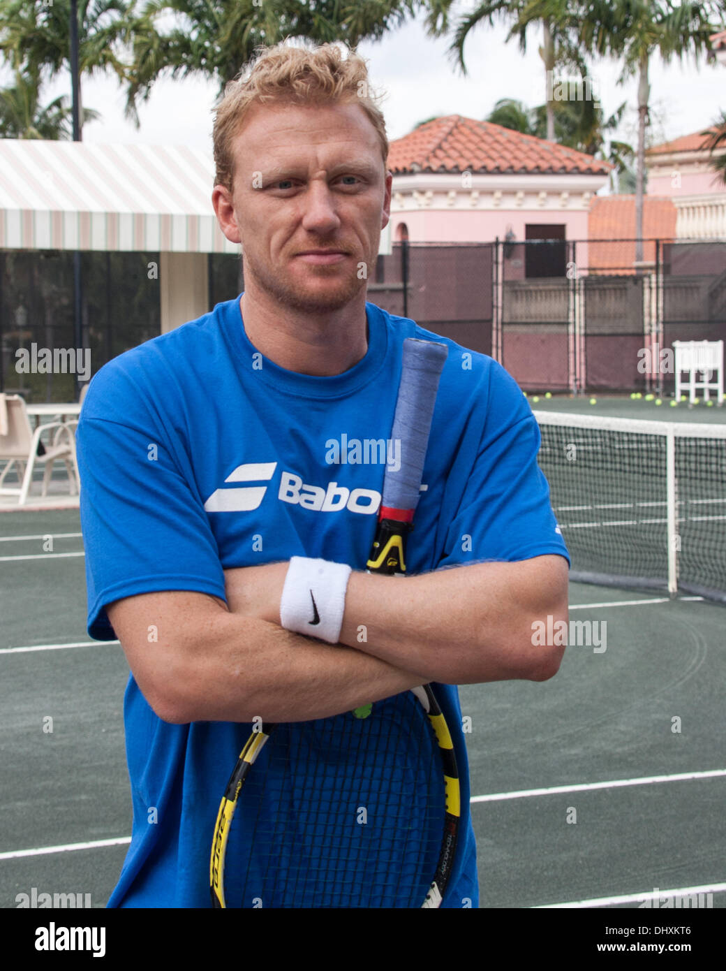 Boca Raton, Florida, USA.  15th Nov, 2013. KEVIN McKIDD, film and TV actor [Grey's Anatomy], during a practice session for the 2013 Chris Evert/Raymond James Pro-Celebrity Tennis Classic at the Boca Raton Resort & Club, Boca Raton, Florida. Since 1989, Chris Evert Charities has raised more than $20.6 million for Florida's at-risk children. Credit:  Arnold Drapkin/ZUMAPRESS.com/Alamy Live News Stock Photo