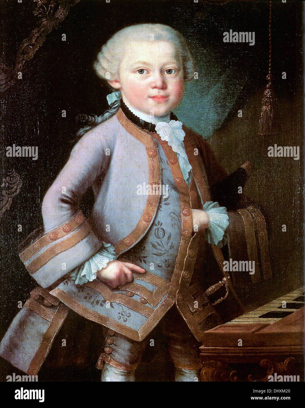 Boy Mozart - by Pietro Antonio Lorenzoni , 1763 Stock Photo