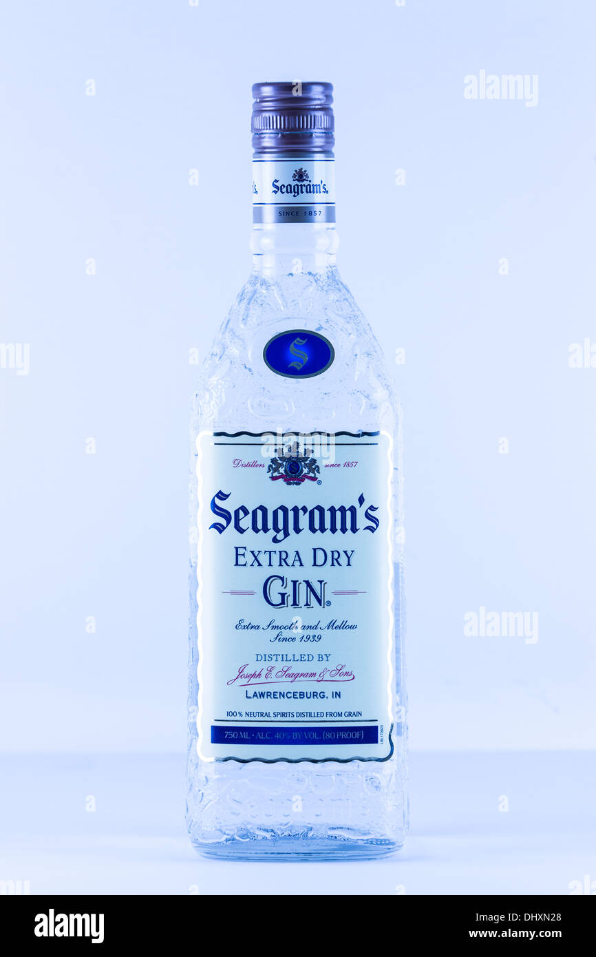 A bottle of Seagrams gin Stock Photo Alamy