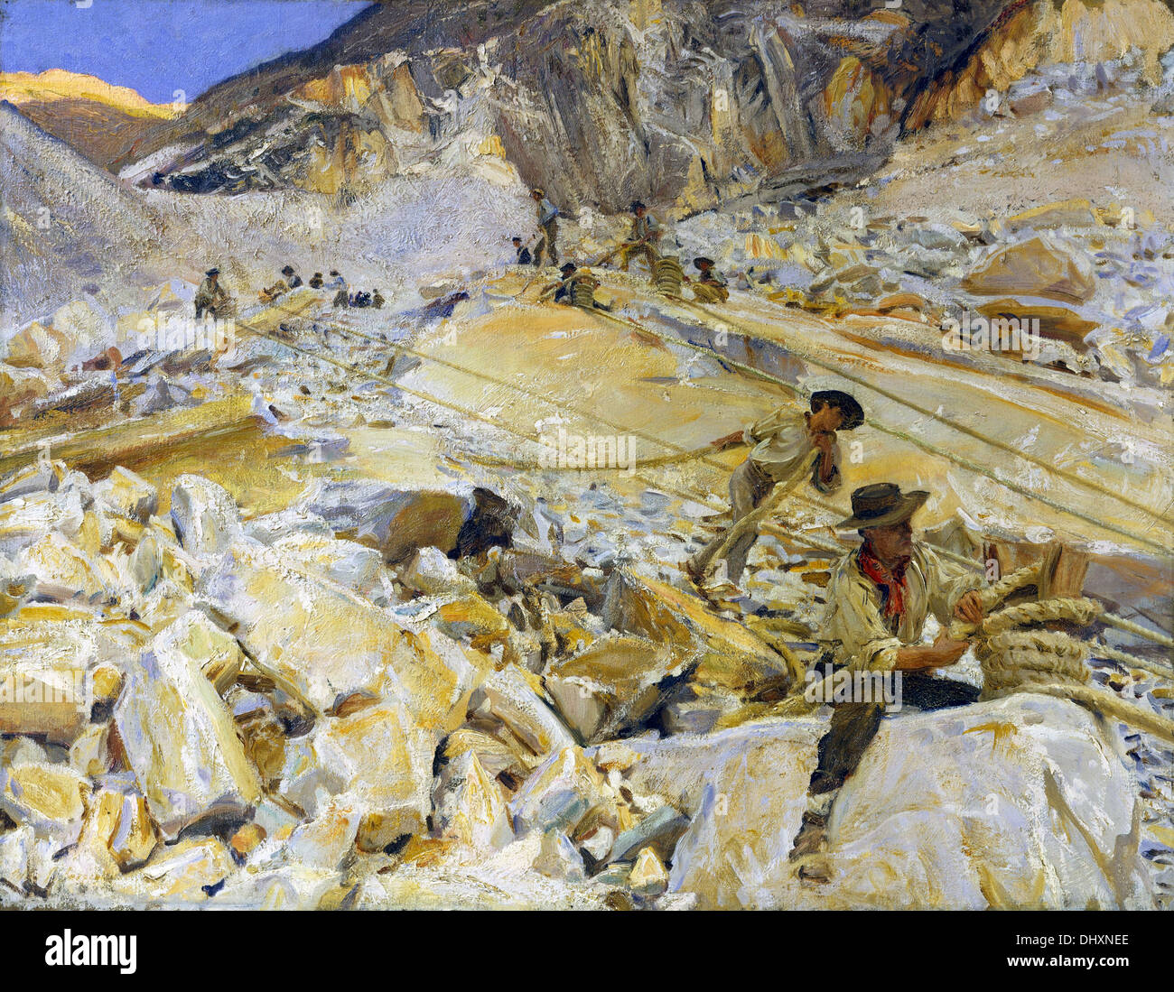 Bringing Down Marble from the Quarries in Carrara - by John Singer Sargent, 1911 Stock Photo