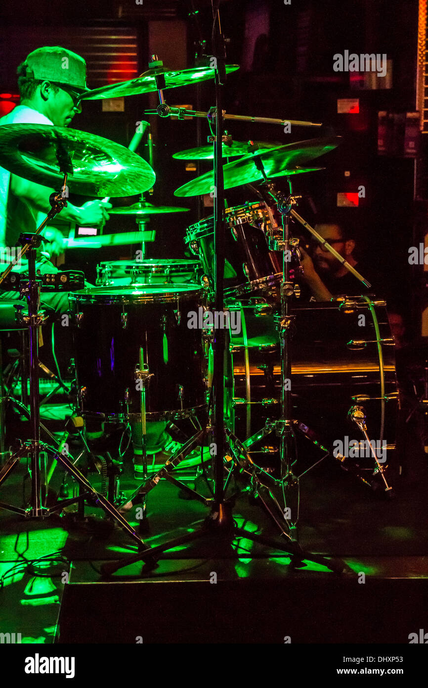 A contestant in Guitar Center Drum Off semifinals at their Hollywood