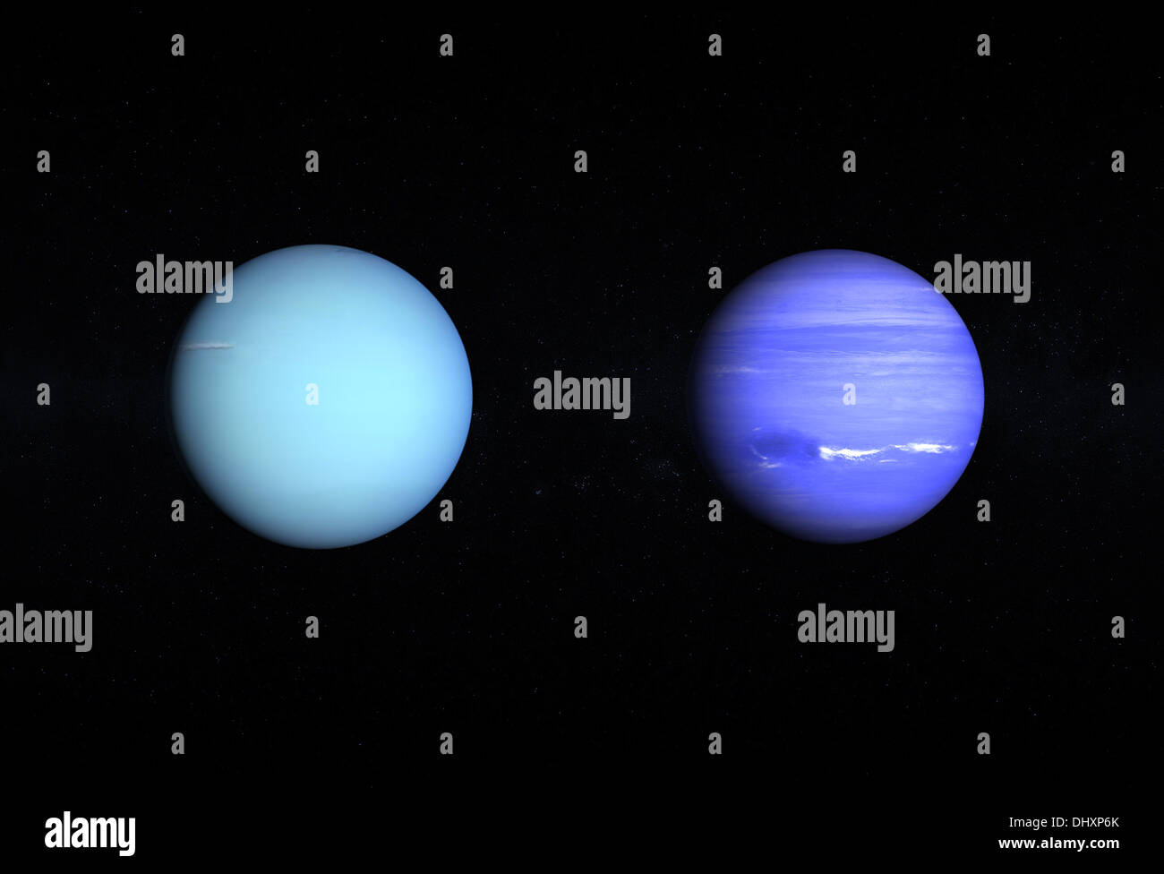 A comparison between the Gas Uranus and Neptune on a starry