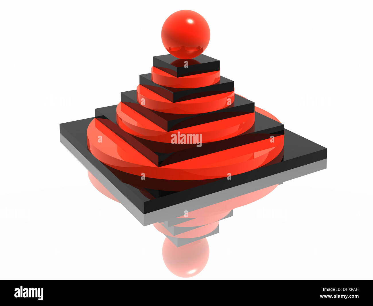 3D striped pyramid Stock Photo - Alamy