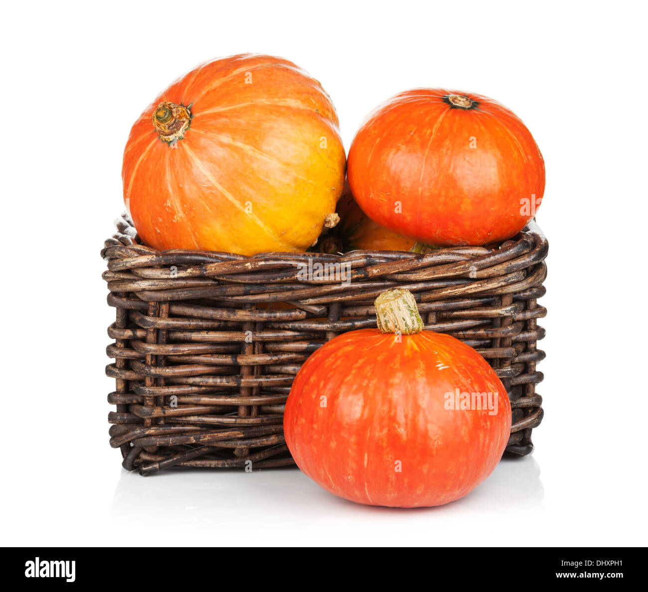 Ripe small pumpkins. Isolated on white background Stock Photo - Alamy