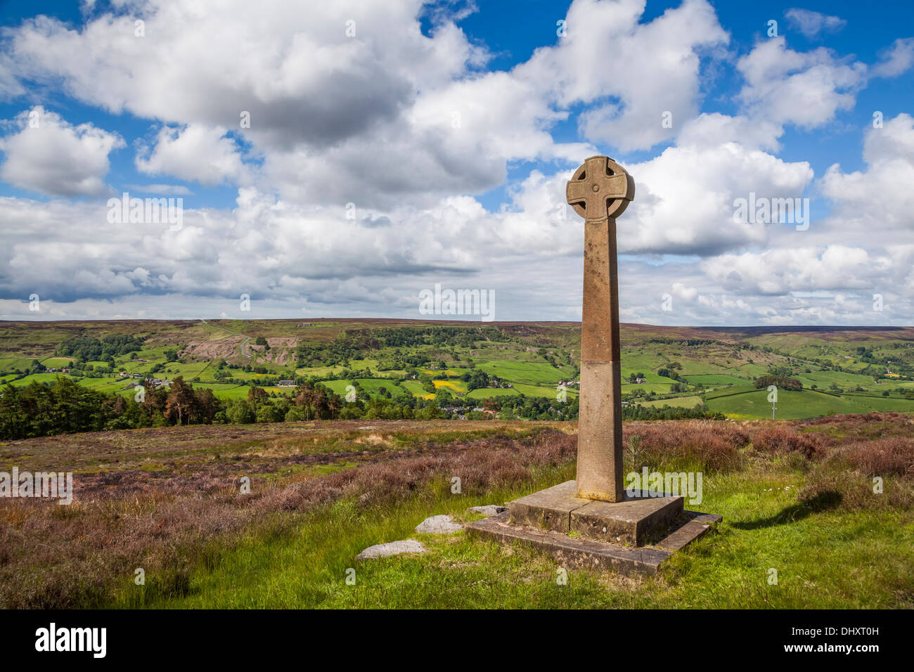 Millennium Cross, Rosedale, North Yorkshire Moors Stock Photo