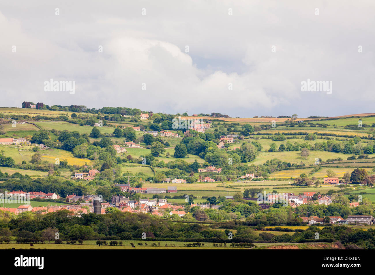 View over Fylingthorpe, North Yorkshire Moors Stock Photo Alamy