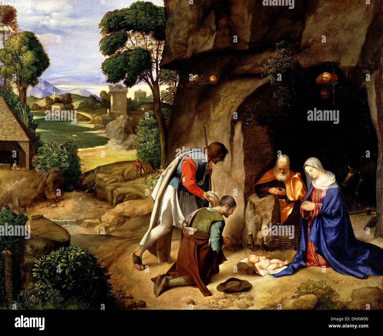 The Adoration of the Shepherds - by Giorgione, 1500 Stock Photo - Alamy
