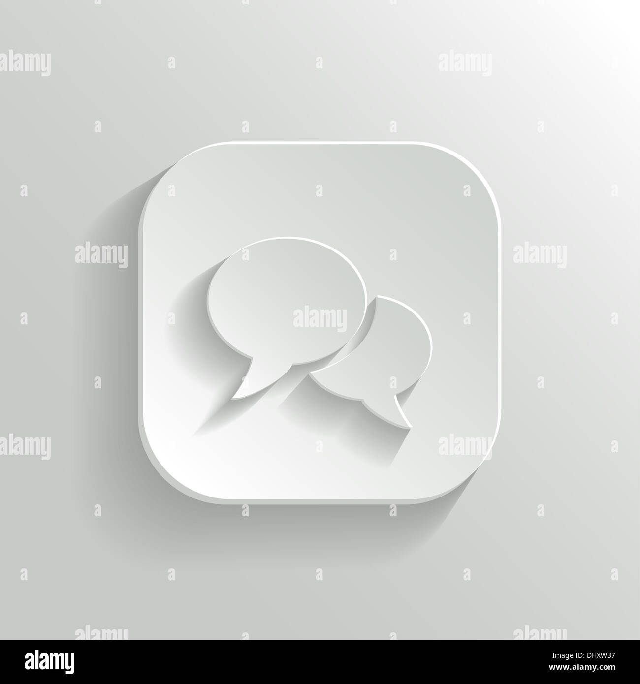 Speech icon - white app button with shadow Stock Photo