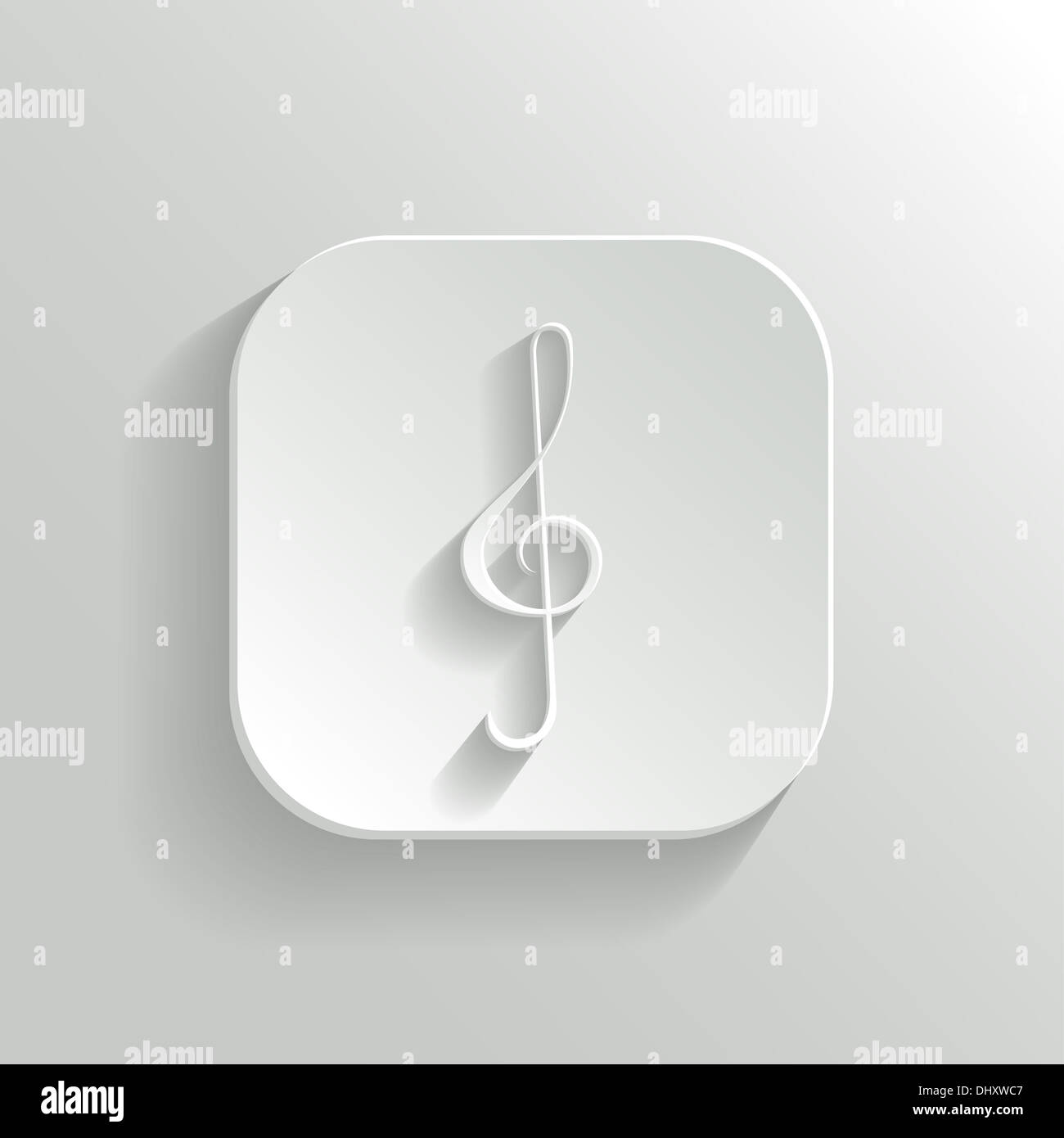 Note key icon - white app button with shadow Stock Photo - Alamy