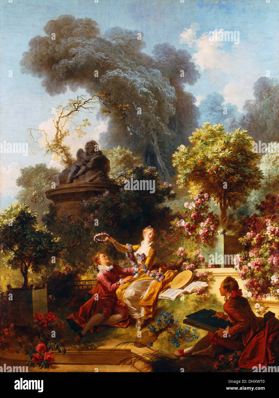 The Lover Crowned - by Jean Honore Fragonard, 1772 Stock Photo