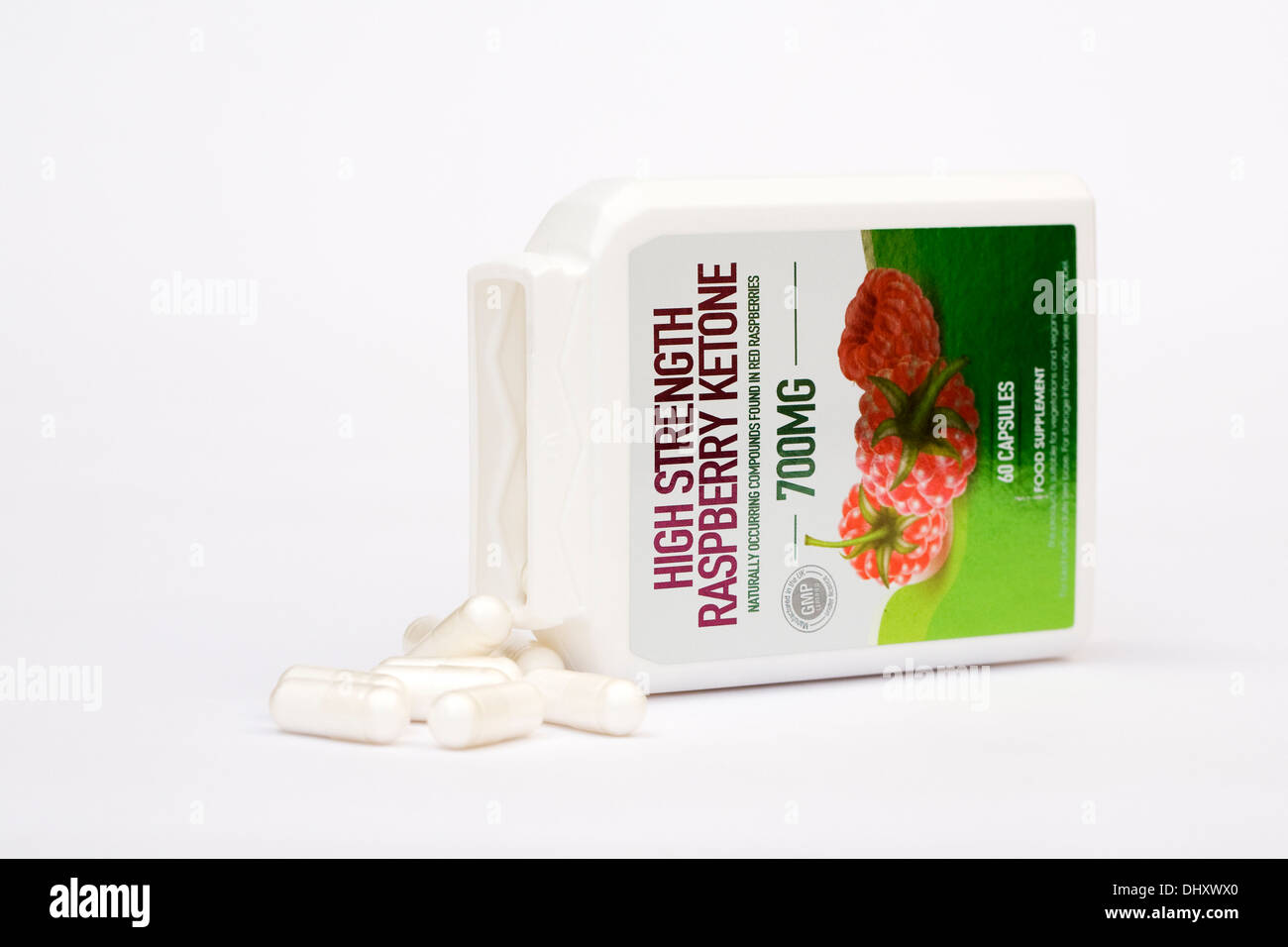 Raspberry Ketone food supplements. Stock Photo
