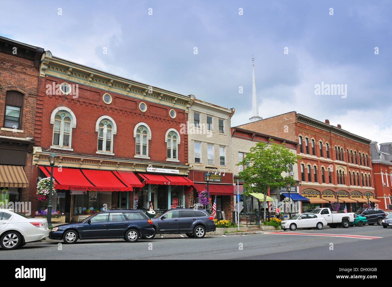Shops in downtown Lee, Massachusetts, USA Stock Photo Alamy