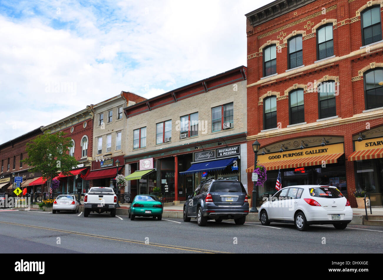 Shops in downtown Lee, Massachusetts, USA Stock Photo Alamy