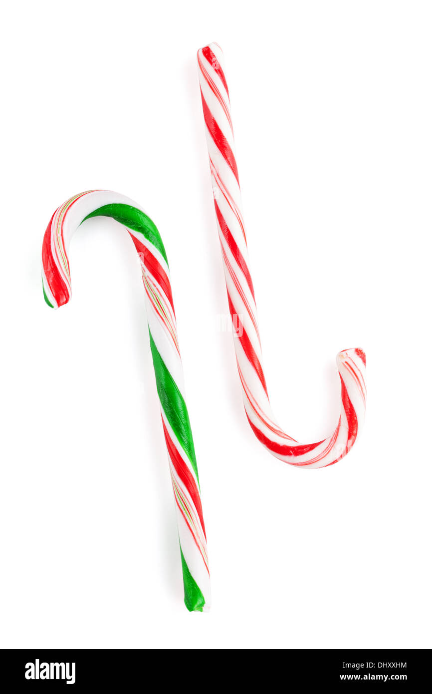 Traditional christmas candy canes. Isolated on white background Stock Photo Alamy