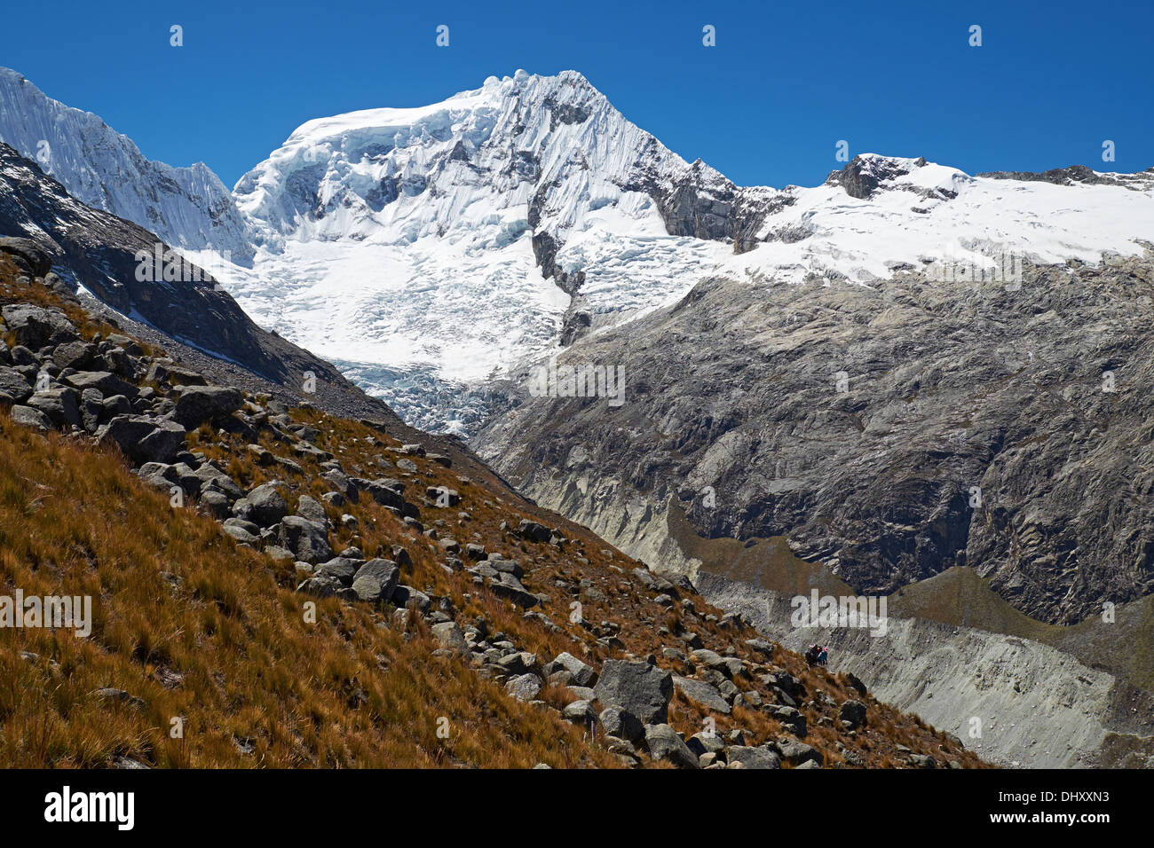 Ranrapalca Summit (6162m) in the Peruvian Andes, South America. Stock Photo