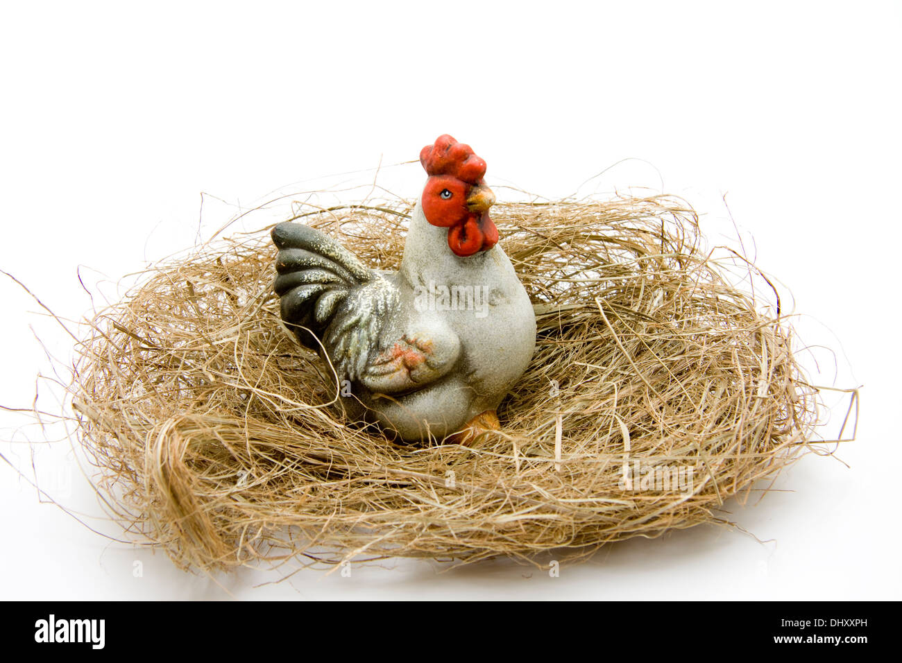 Chicken in the hay nest Stock Photo Alamy