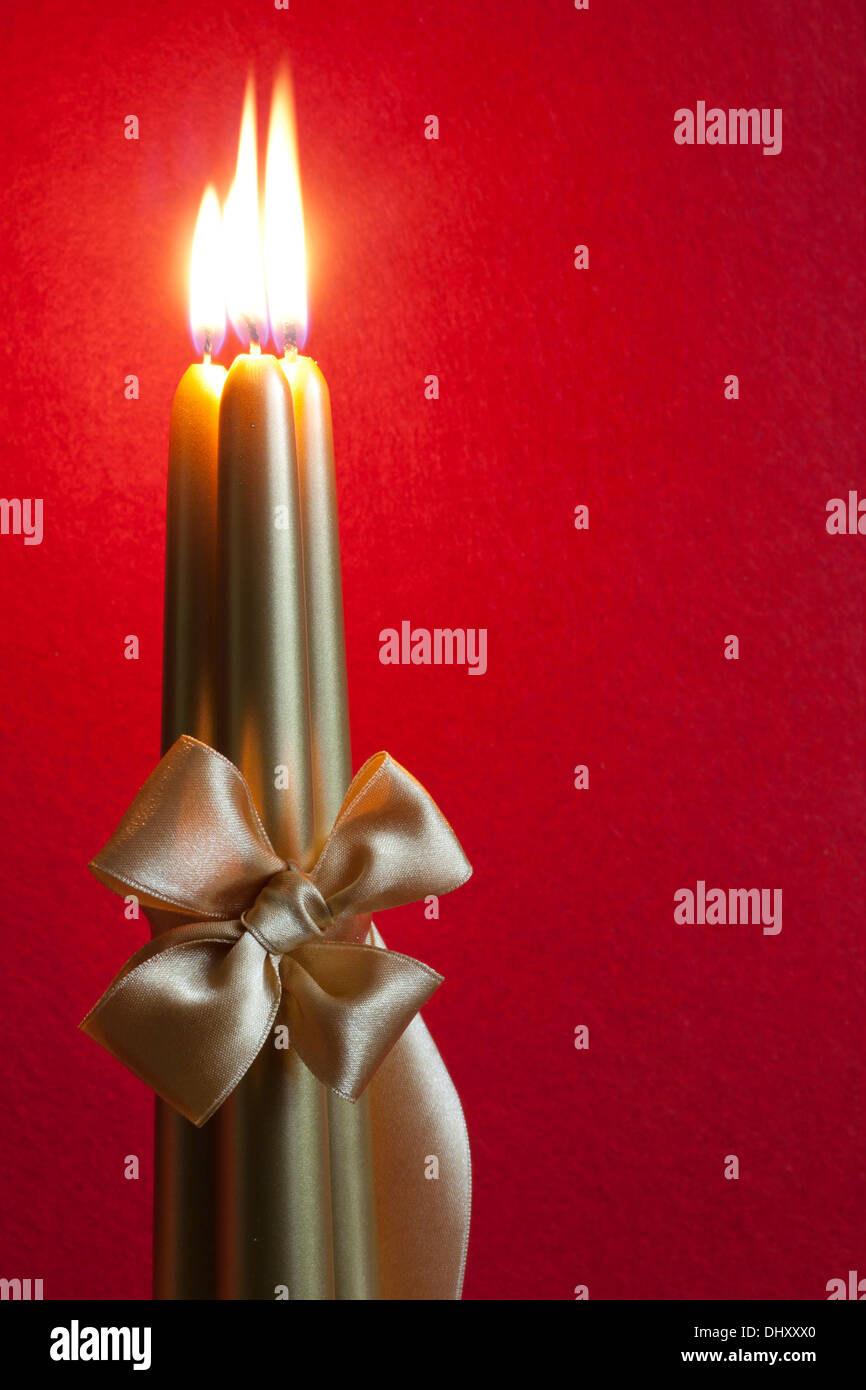 Christmas background with candles hi-res stock photography and images