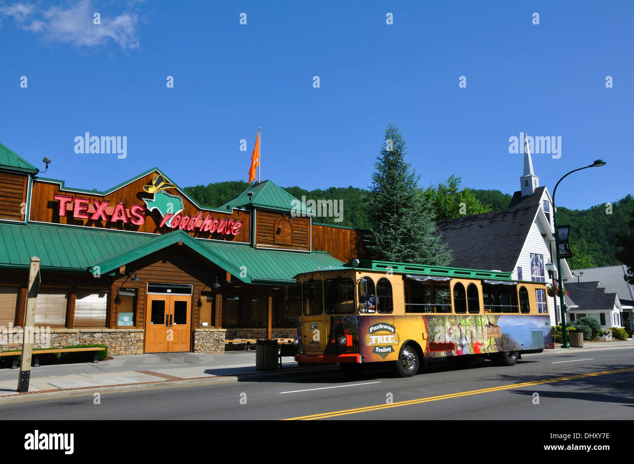 Tour trolley, Gatlinburg, Tennessee, USA Stock Photo Alamy