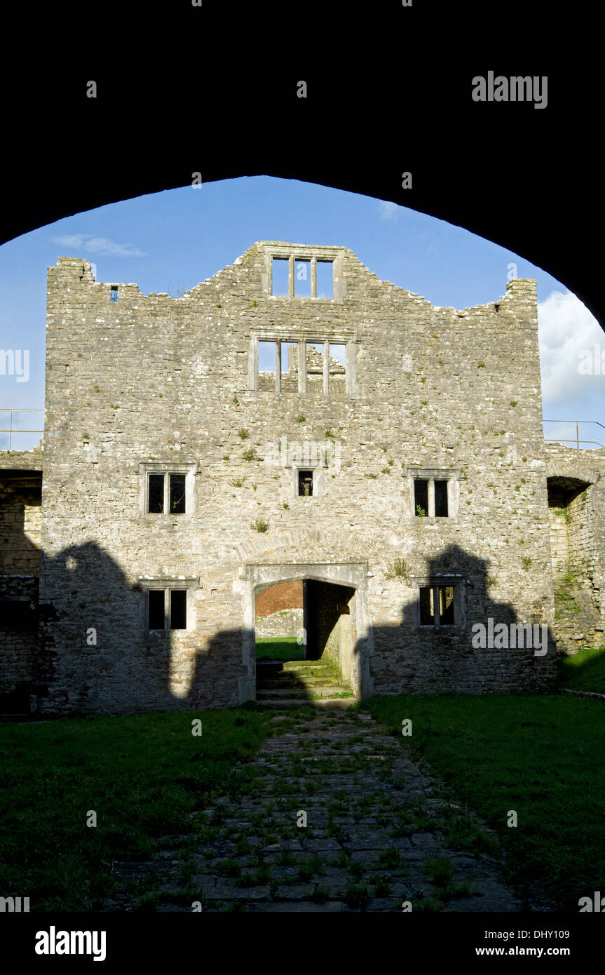 Gateway to outer courtyard, Old Beaupre castle, near Cowbridge, Vale of