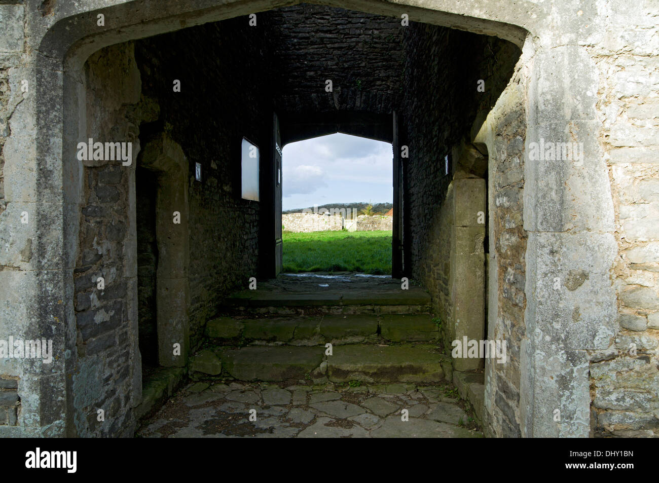Gateway to outer courtyard, Old Beaupre castle, near Cowbridge, Vale of